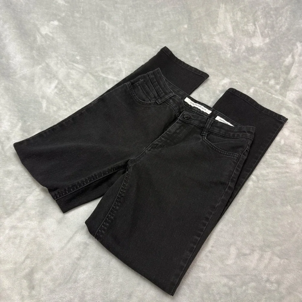 Jones New York Jeans Petite Lexington Straight Black Wash Women Size 6 (28x28)‎